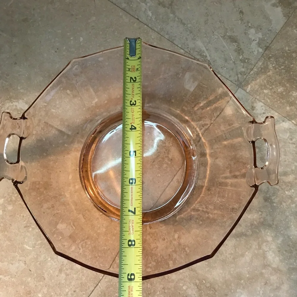 Pink Imperial Glass Hexagon Molly Bowl Dish Pink Depression Glass 1930’s